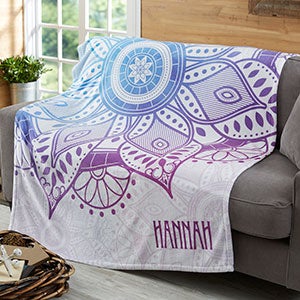 Mandala Personalized 50x60 Plush Fleece Blanket - 19304