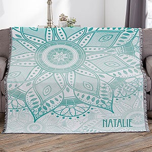 Mandala Personalized 56x60 Woven Throw Blanket - 19304-A