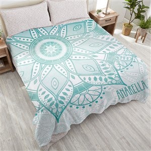 Mandala Personalized 90x90 Plush Queen Fleece Blanket - 19304-QU