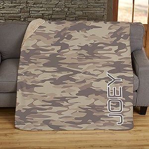 Camo Personalized 60x80 Sherpa Blanket - 19306-SL