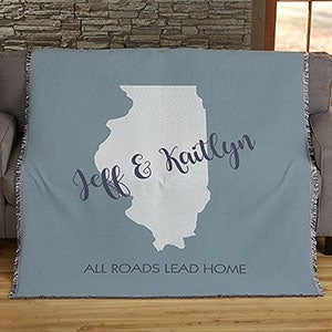 State Pride Personalized 50x60 Woven Throw Blanket - 19308-A
