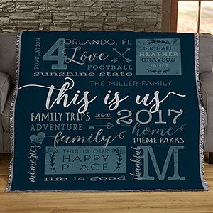 This Is Us Personalized 50x60 Woven Throw Blanket - 19310-A