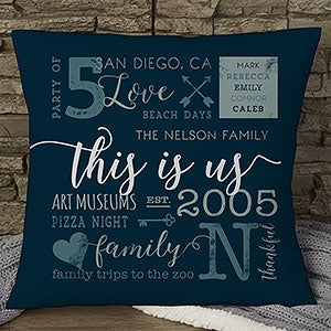 This Is Us Personalized 18-inch Velvet Throw Pillow - 19312-LV