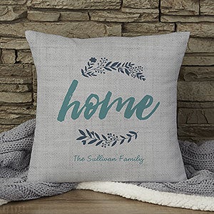 Cozy Home 14" Personalized Throw Pillow - 19313-S