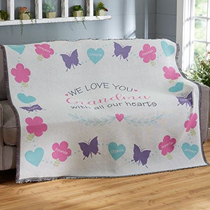 All Our Hearts Personalized Woven Throw - 19314-A