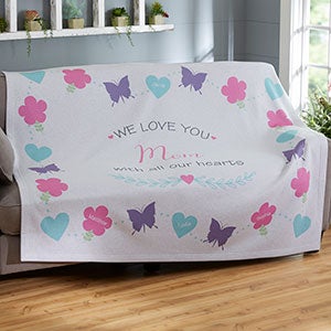 All Our Hearts Personalized 50x60 Sweatshirt Blanket - 19314-SW