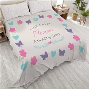 All Our Hearts Personalized 90x108 Plush King Fleece Blanket - 19314-K