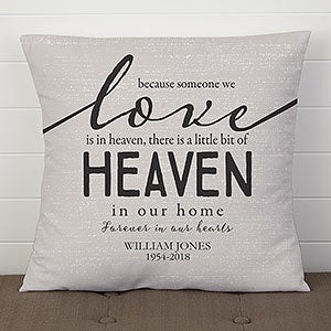 Heaven In Our Home Personalized 18 Velvet Memorial Throw Pillow - 19317-LV