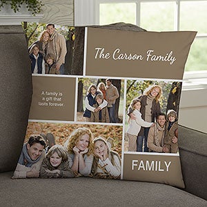 Family Love Photo Collage Personalized 18 Throw Pillow - 19319-L