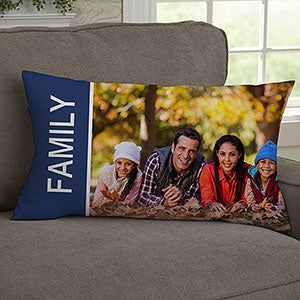 Family Love Photo Collage Personalized Lumbar Throw Pillow - 19319-LB