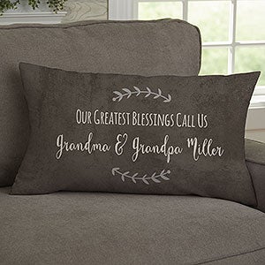 Our Grandchildren Personalized Lumbar Velvet Throw Pillow - 19323-LBV