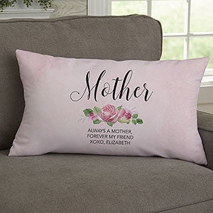 Home Is Where Mom Is Personalized Lumbar Velvet Throw Pillow - 19324-LBV