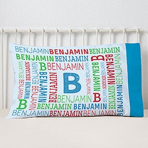 Repeating Boy Name Personalized 20" x 31" Pillowcase - 19326-F