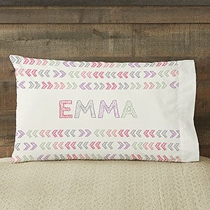 Stencil Girl Name Personalized Full Color Pillowcase - 19328-F