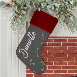 Cozy Christmas Personalized Burgundy Christmas Stocking - 19352