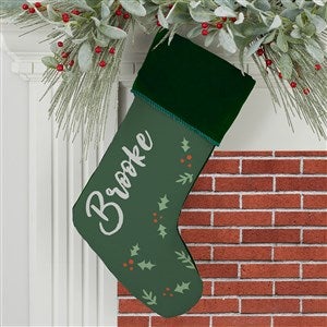 Cozy Christmas Personalized Green Christmas Stocking - 19352-G
