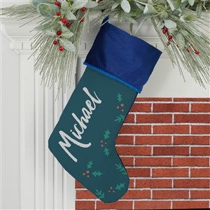Cozy Christmas Personalized Blue Christmas Stocking - 19352-BL