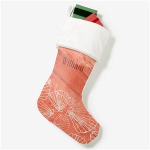 Coastal Home Personalized Ivory Christmas Stocking - 19355-I