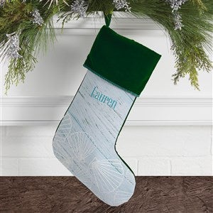 Coastal Home Personalized Green Christmas Stocking - 19355-G