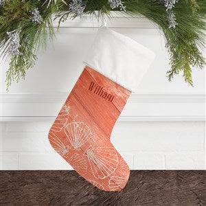 Coastal Home Personalized Ivory Christmas Stocking - 19355-I