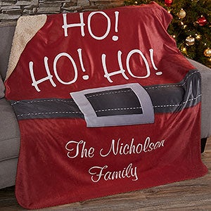 Santa Belt Personalized 50x60 Sherpa Blanket - 19360-S