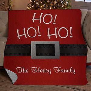Santa Belt Personalized 50x60 Quilted Blanket - 19360-Q