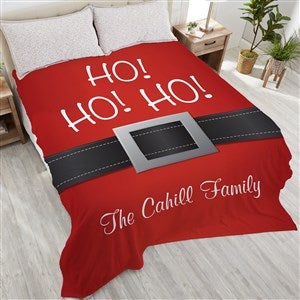 Santa Belt Personalized 90x108 Plush King Fleece Blanket - 19360-K