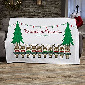 Reindeer Family Character Personalized Sweatshirt Blanket - 19361-SW