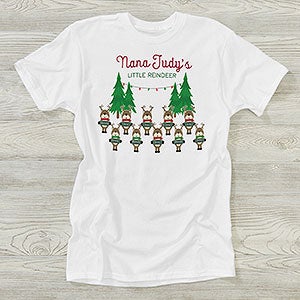 Reindeer Family Personalized Hanes® Adult T-Shirt - 19379-T