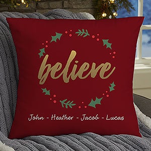 Cozy Christmas 18" Personalized Throw Pillow - 19380-L