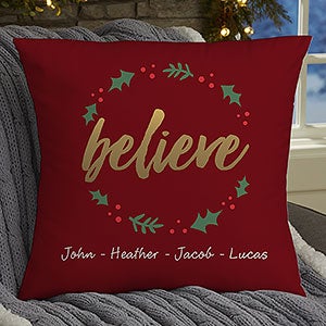 Cozy Christmas Personalized 18" Velvet Throw Pillow - 19380-LV