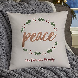 Cozy Christmas 14" Personalized Throw Pillow - 19380-S