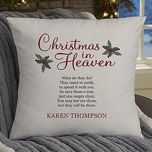 Christmas In Heaven Personalized 18" Memorial Pillow - 19384-L