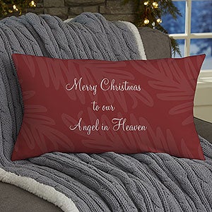 Christmas In Heaven Personalized Lumbar Velvet Throw Pillow - 19384-LBV