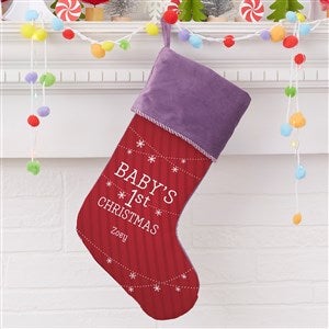 Babys First Christmas Personalized Purple Christmas Stocking - 19396-P
