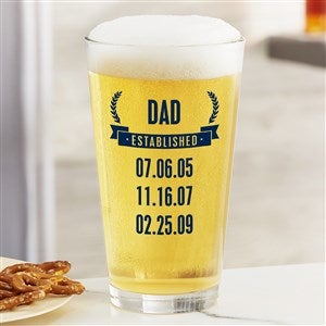Date Established Personalized Pint Glass - 19410