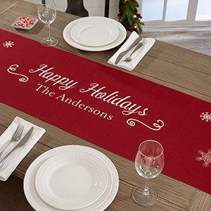 Scenic Snowflakes Personalized Table Runner - 16 x 96 - 19429