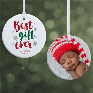 Best. Gift. Ever. Personalized Baby Ornament- 2.85 Glossy - 2 Sided - 19437-2