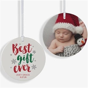 Best. Gift. Ever. Personalized Baby Ornament- 3.75 Matte - 2 Sided - 19437-2L