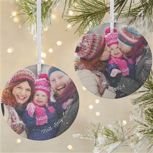 Family Memories Personalized Photo Ornament- 3.75 Matte - 2 Sided - 19443-2L