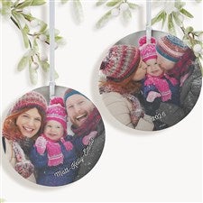 Family Memories Personalized Photo Ornament- 3.75 Matte - 2 Sided - 19443-2L