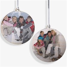 Family Memories Personalized Photo Ornament- 3.75 Wood - 2 Sided - 19443-2W