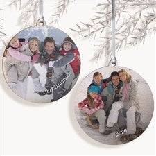 Family Memories Personalized Photo Ornament- 3.75 Wood - 2 Sided - 19443-2W