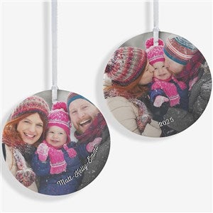 Family Memories Personalized Photo Ornament- 3.75 Matte - 2 Sided - 19443-2L