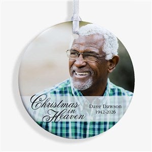 Christmas In Heaven Small 1 Sided Memorial Photo Ornament - 19445-1