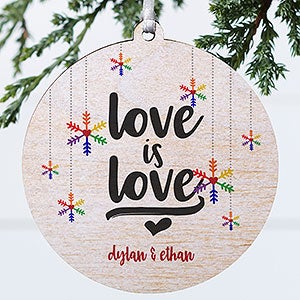 Love Wins Personalized Pride Ornament - 1 Sided Wood - 19447-1W