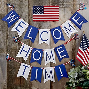 Write Your Own Personalized Welcome Home Bunting Banner - 16 Flags - 19452