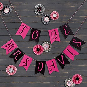 Write Your Own Personalized Bridal Shower Bunting Banner - 16 Flags - 19453