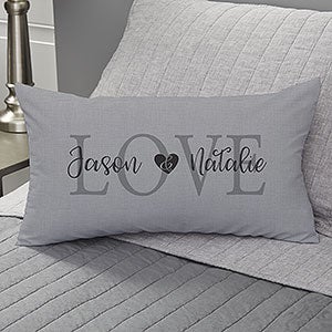 Elegant Couple Personalized Lumbar Velvet Throw Pillow - 19458-LBV