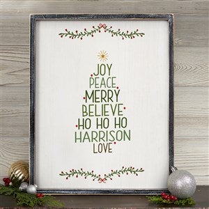 Family Christmas Tree 14x18 Blackwashed Wood Wall Art - 19472B-14x18